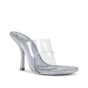 Alexander Wang Nudie 105 Glitter Stiletto Sandals in Silver - NWT